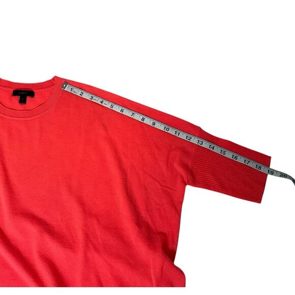 Vintage J.Crew 100% Merino Wool Oversized Sweater Coral Size Small 3/4 sleeve - Picture 7 of 10